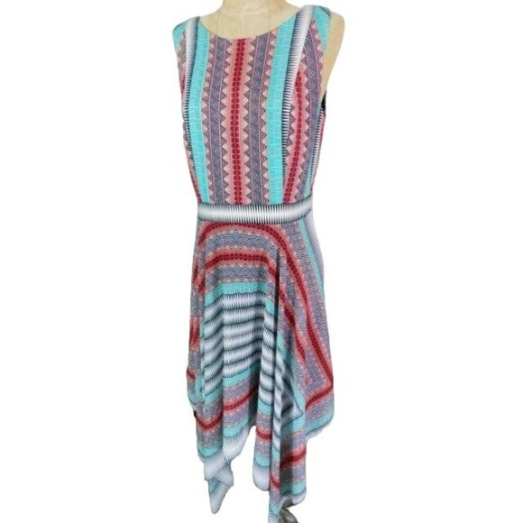Signature by Robbie Bee size 8 Boho A Sym STRETCH Dress - Picture 1 of 2